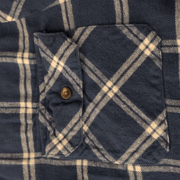 Blue And White Plaid Shirt Size Large - Picture 7 of 11